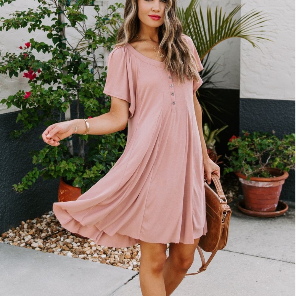 Gary knit Henley dress ginger